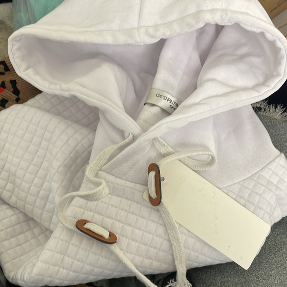 Men Hooded Sweatshirt Casual Long Sleeve Drawstring Waffle Knit Pullover Hoodies - Picture 10 of 10